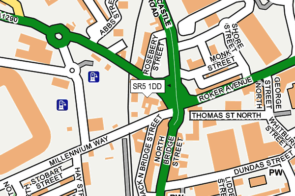 SR5 1DD map - OS OpenMap – Local (Ordnance Survey)