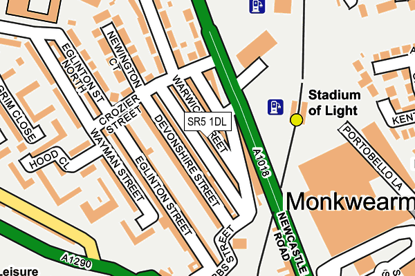 SR5 1DL map - OS OpenMap – Local (Ordnance Survey)