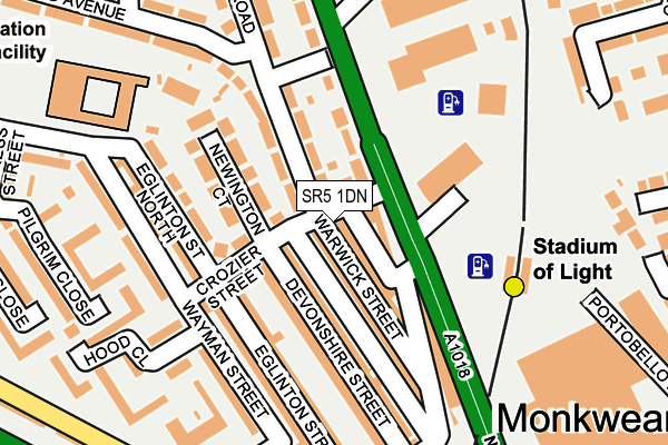 SR5 1DN map - OS OpenMap – Local (Ordnance Survey)