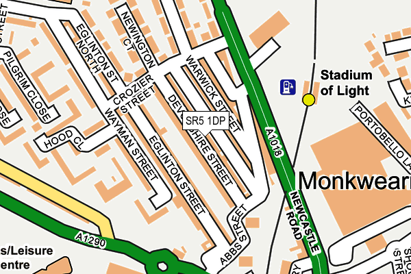 SR5 1DP map - OS OpenMap – Local (Ordnance Survey)