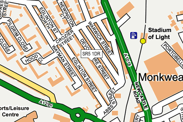 SR5 1DR map - OS OpenMap – Local (Ordnance Survey)