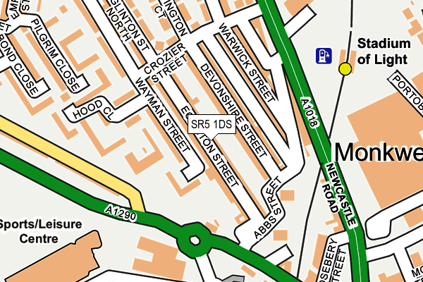 SR5 1DS map - OS OpenMap – Local (Ordnance Survey)