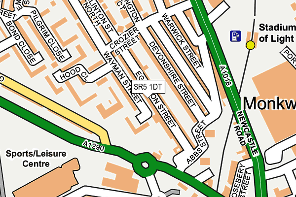 SR5 1DT map - OS OpenMap – Local (Ordnance Survey)