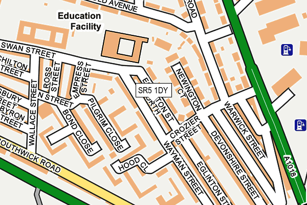 SR5 1DY map - OS OpenMap – Local (Ordnance Survey)