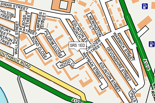 SR5 1ED map - OS OpenMap – Local (Ordnance Survey)