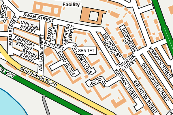 SR5 1ET map - OS OpenMap – Local (Ordnance Survey)