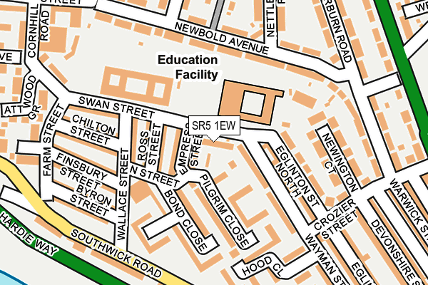 SR5 1EW map - OS OpenMap – Local (Ordnance Survey)