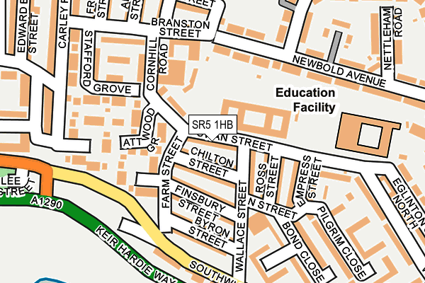 SR5 1HB map - OS OpenMap – Local (Ordnance Survey)
