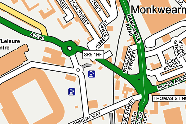 SR5 1HF map - OS OpenMap – Local (Ordnance Survey)