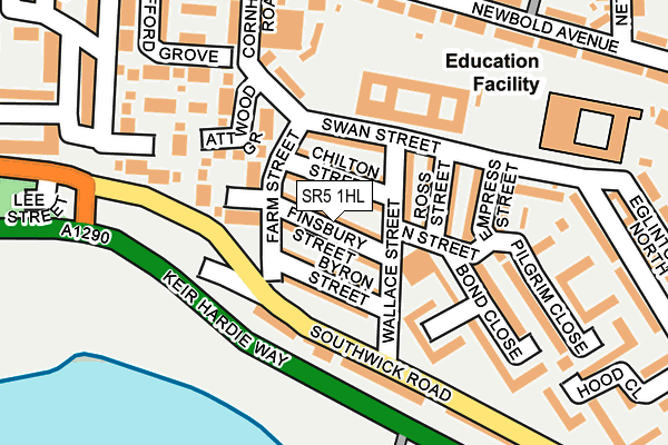 SR5 1HL map - OS OpenMap – Local (Ordnance Survey)