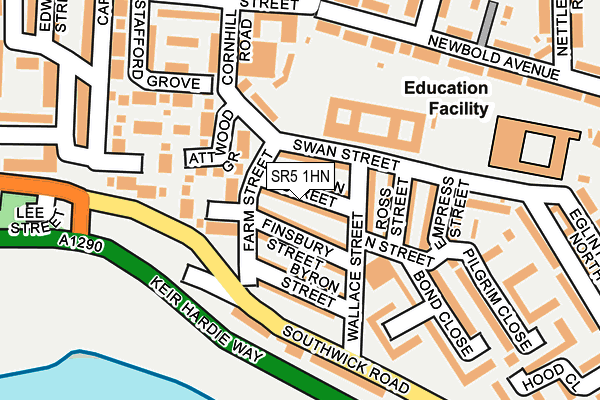 SR5 1HN map - OS OpenMap – Local (Ordnance Survey)