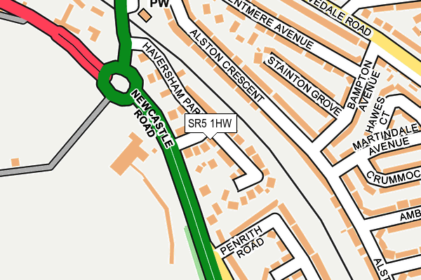 SR5 1HW map - OS OpenMap – Local (Ordnance Survey)