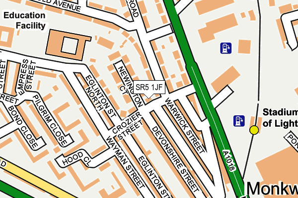 SR5 1JF map - OS OpenMap – Local (Ordnance Survey)