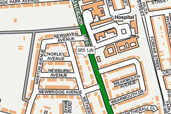 SR5 1JN map - OS OpenMap – Local (Ordnance Survey)