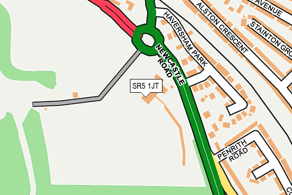 SR5 1JT map - OS OpenMap – Local (Ordnance Survey)