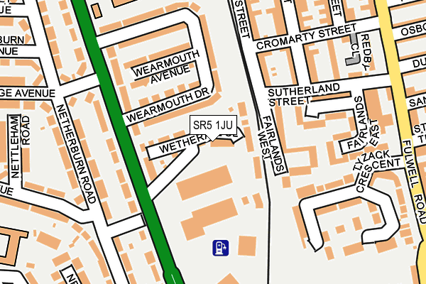 SR5 1JU map - OS OpenMap – Local (Ordnance Survey)