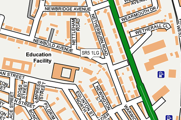 SR5 1LG map - OS OpenMap – Local (Ordnance Survey)