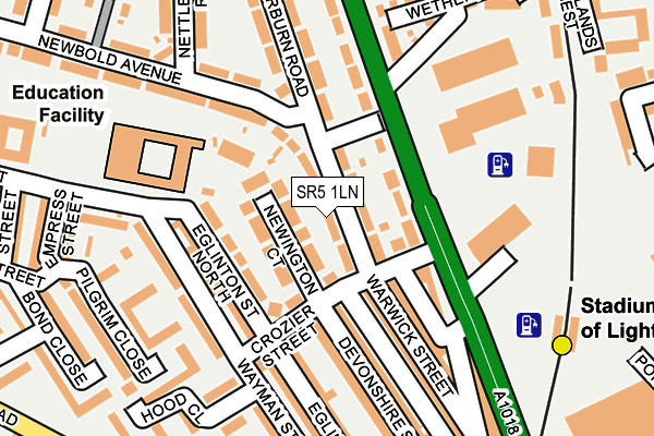 SR5 1LN map - OS OpenMap – Local (Ordnance Survey)
