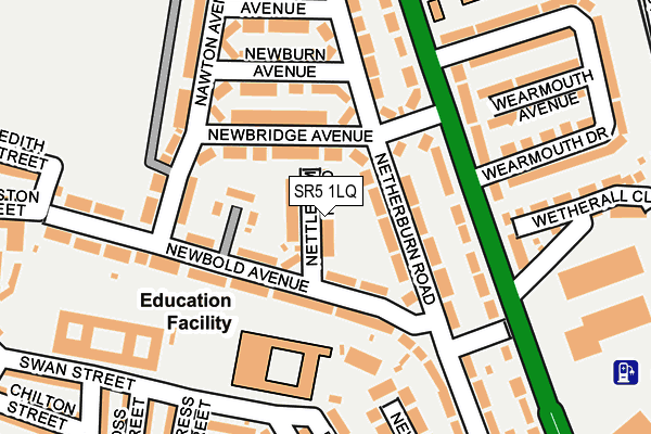 SR5 1LQ map - OS OpenMap – Local (Ordnance Survey)