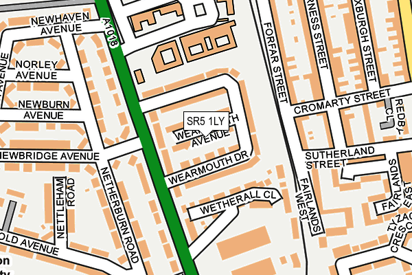 SR5 1LY map - OS OpenMap – Local (Ordnance Survey)