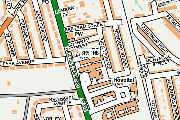 SR5 1NB map - OS OpenMap – Local (Ordnance Survey)