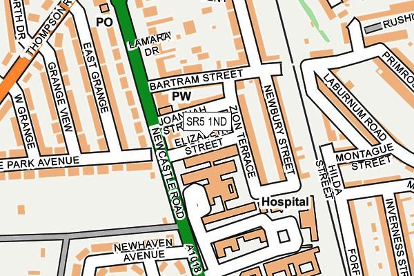 SR5 1ND map - OS OpenMap – Local (Ordnance Survey)