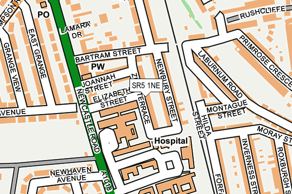 SR5 1NE map - OS OpenMap – Local (Ordnance Survey)