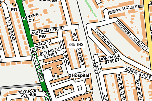 SR5 1NG map - OS OpenMap – Local (Ordnance Survey)