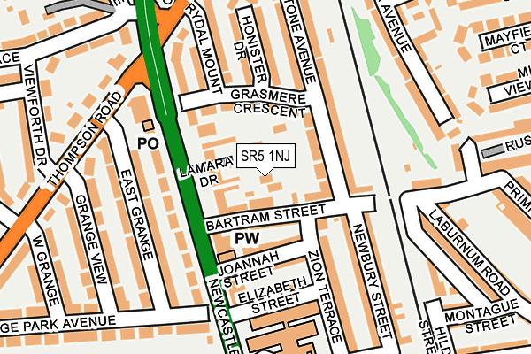 SR5 1NJ map - OS OpenMap – Local (Ordnance Survey)