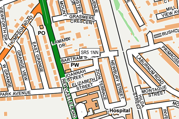 SR5 1NN map - OS OpenMap – Local (Ordnance Survey)