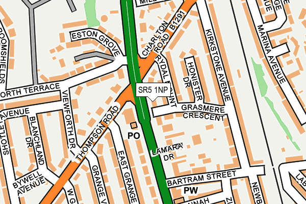 SR5 1NP map - OS OpenMap – Local (Ordnance Survey)