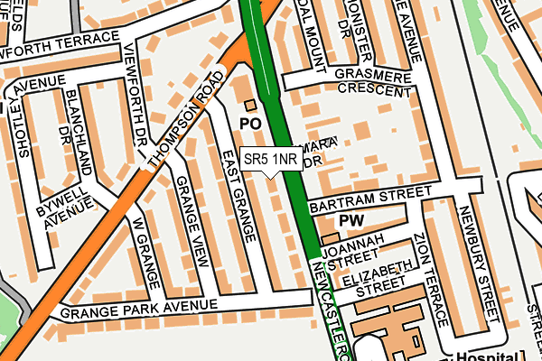 SR5 1NR map - OS OpenMap – Local (Ordnance Survey)