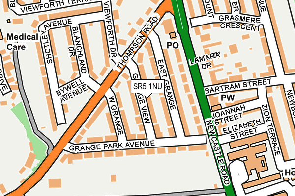 SR5 1NU map - OS OpenMap – Local (Ordnance Survey)