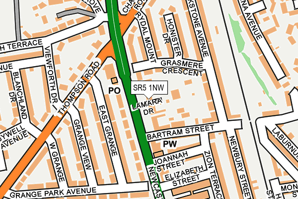 SR5 1NW map - OS OpenMap – Local (Ordnance Survey)