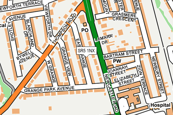SR5 1NX map - OS OpenMap – Local (Ordnance Survey)