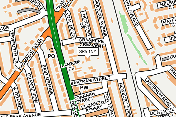 SR5 1NY map - OS OpenMap – Local (Ordnance Survey)