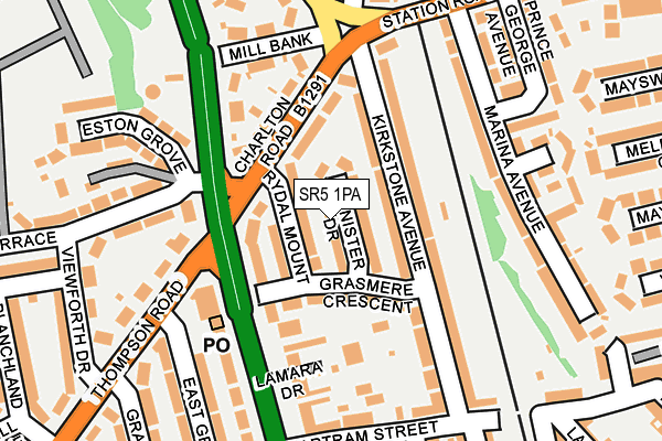 SR5 1PA map - OS OpenMap – Local (Ordnance Survey)