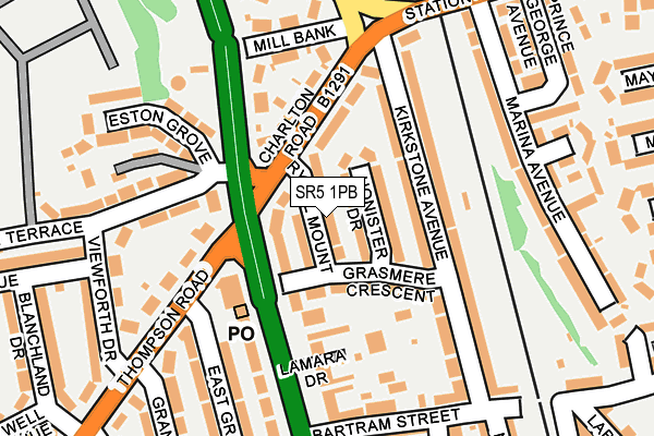 SR5 1PB map - OS OpenMap – Local (Ordnance Survey)