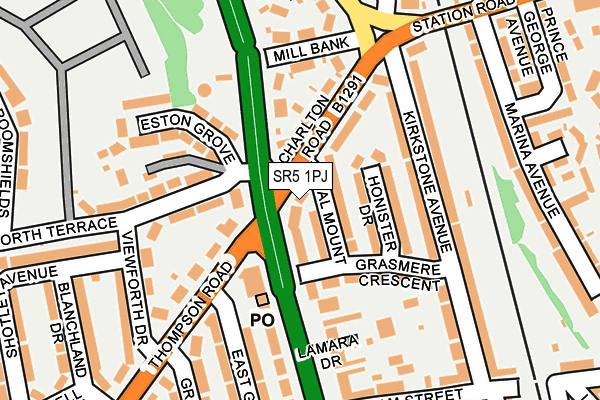 SR5 1PJ map - OS OpenMap – Local (Ordnance Survey)