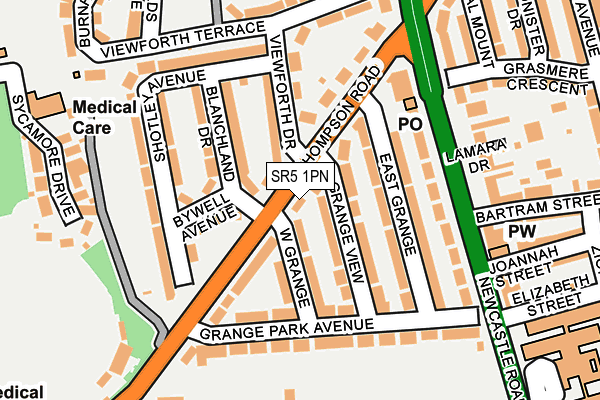 SR5 1PN map - OS OpenMap – Local (Ordnance Survey)