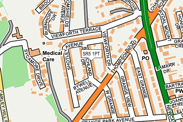 SR5 1PT map - OS OpenMap – Local (Ordnance Survey)