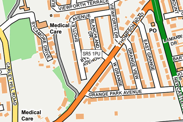 SR5 1PU map - OS OpenMap – Local (Ordnance Survey)