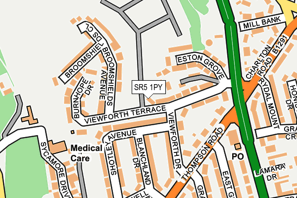 SR5 1PY map - OS OpenMap – Local (Ordnance Survey)