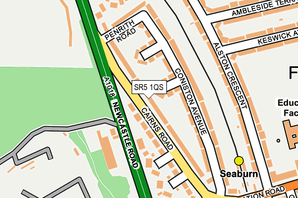 SR5 1QS map - OS OpenMap – Local (Ordnance Survey)