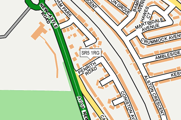 SR5 1RG map - OS OpenMap – Local (Ordnance Survey)