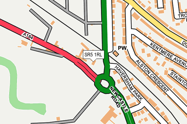 SR5 1RL map - OS OpenMap – Local (Ordnance Survey)