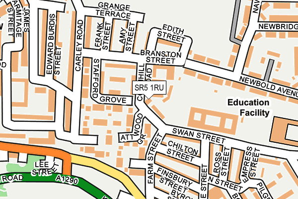 SR5 1RU map - OS OpenMap – Local (Ordnance Survey)