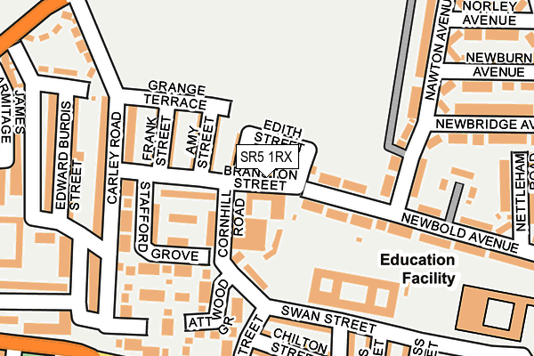 SR5 1RX map - OS OpenMap – Local (Ordnance Survey)