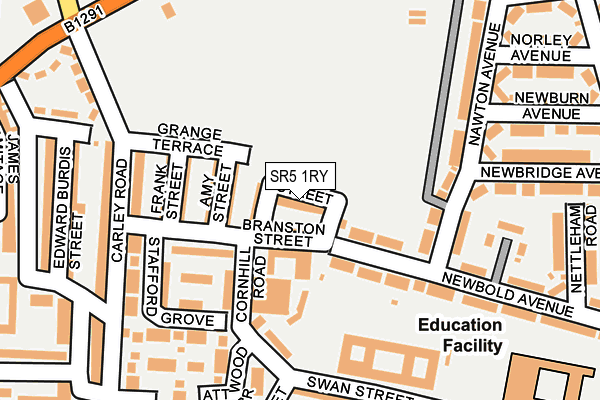 SR5 1RY map - OS OpenMap – Local (Ordnance Survey)