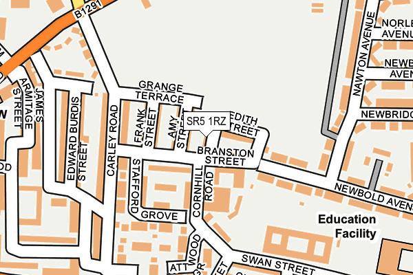 SR5 1RZ map - OS OpenMap – Local (Ordnance Survey)